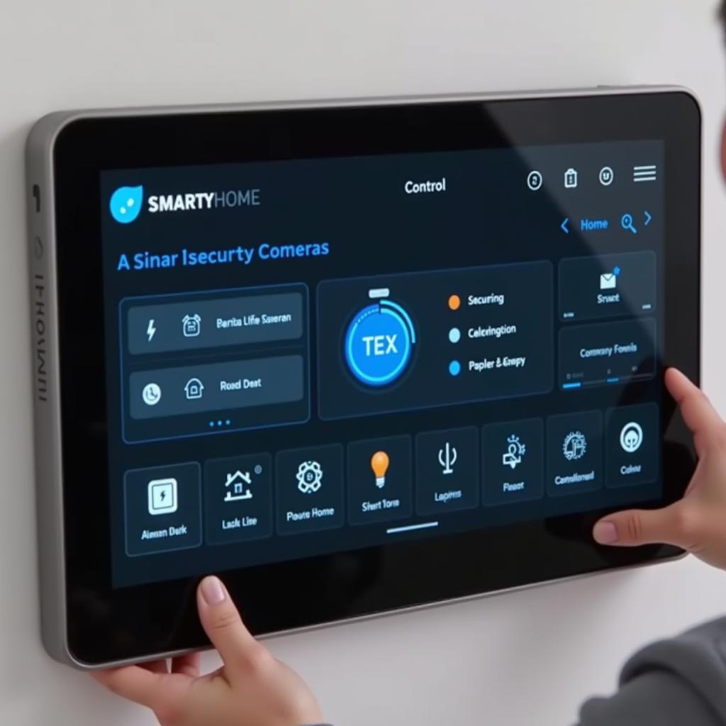 Smart home control interface showing various automated functions