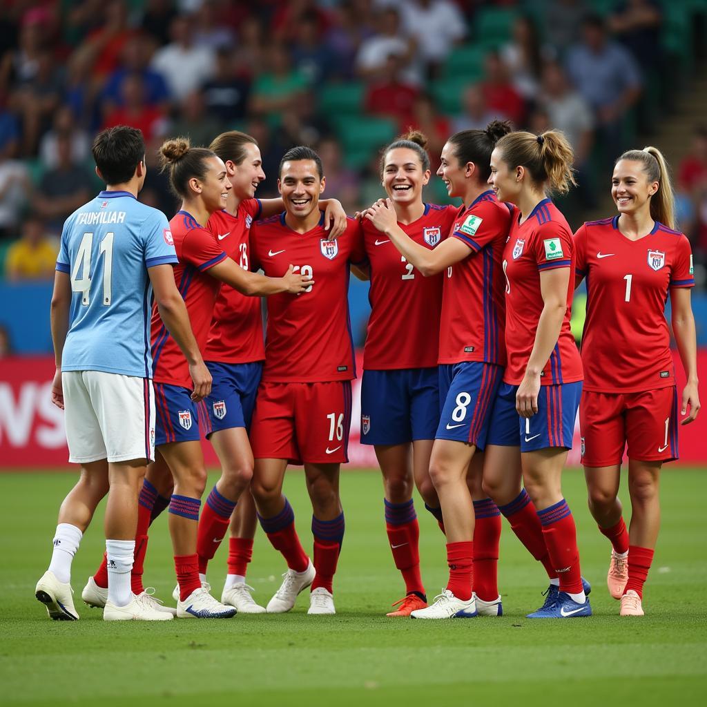 Sports bringing together people from different cultures in an international event
