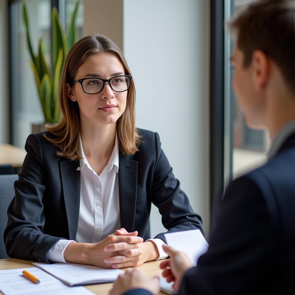 Student maintaining composure during IELTS Speaking test