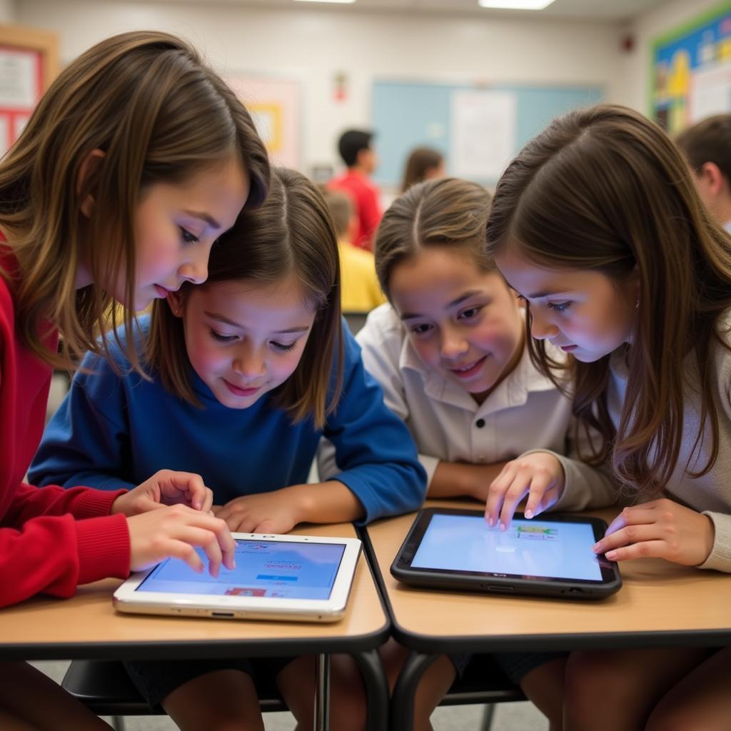 Students Engaging in Collaborative Digital Learning