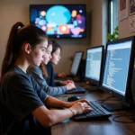 Students participating in both STEM and arts activities