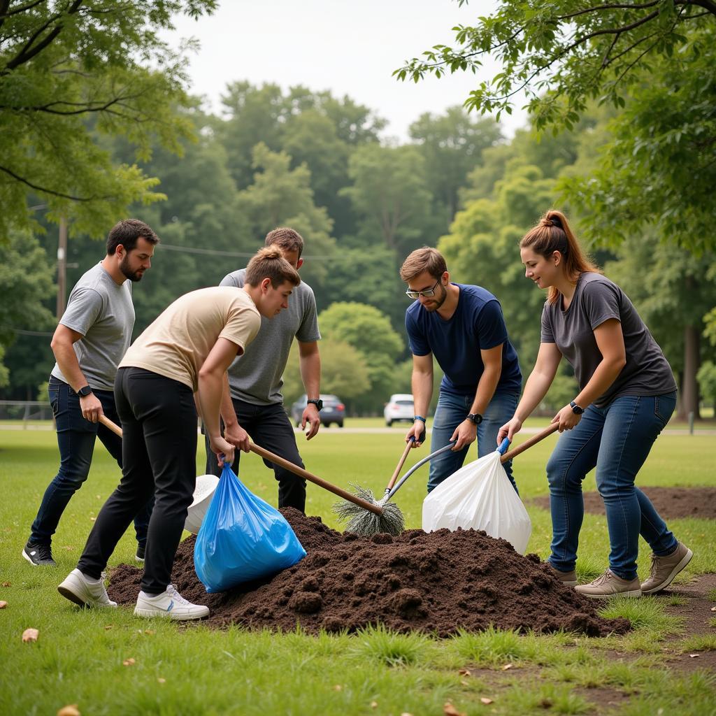 Team leader coordinating environmental cleanup project