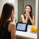 IELTS candidate practicing targeted sound exercises