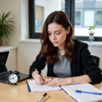 IELTS candidate managing time effectively during writing test