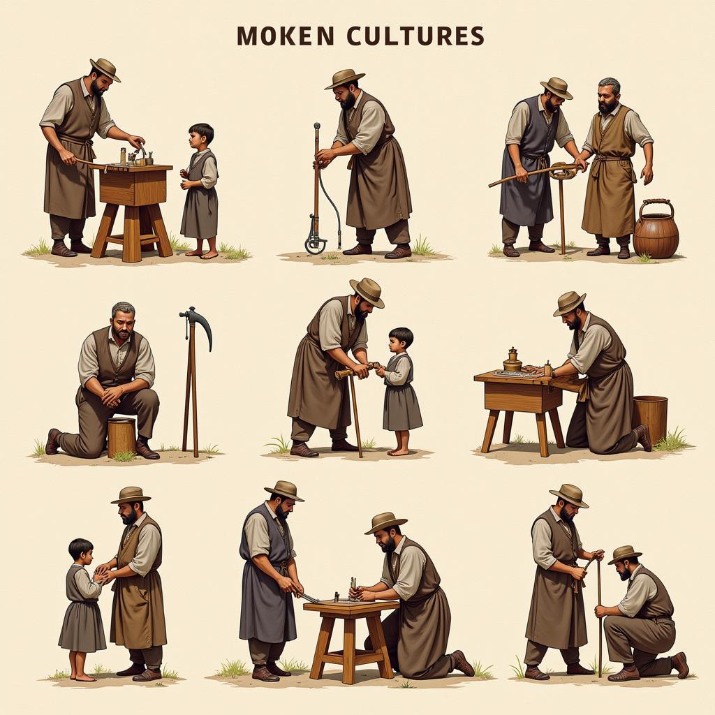 Traditional apprenticeship methods showing cultural diversity in vocational education