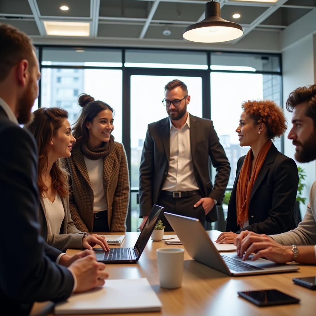 Cultural diversity in modern workplace showing positive collaboration