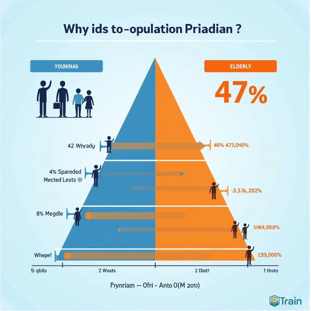 Young and elderly population demographic comparison chart for IELTS discussion