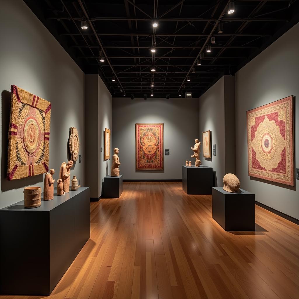 The role of art in preserving and promoting cultural identity illustrated through traditional artifacts and modern art
