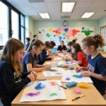 Art education fostering creativity in students classroom setting