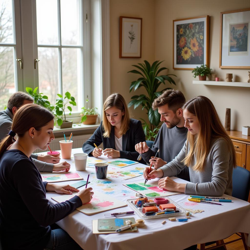 Professional art therapy workshop focusing on stress reduction techniques