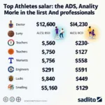 Professional athletes vs other careers salary comparison
