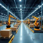 Automated warehouse showing robotic systems in modern supply chain