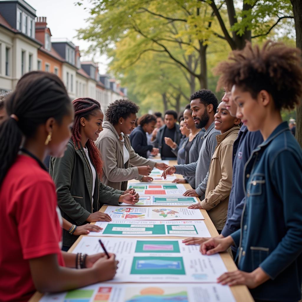 Community event promoting racial equality and cultural understanding