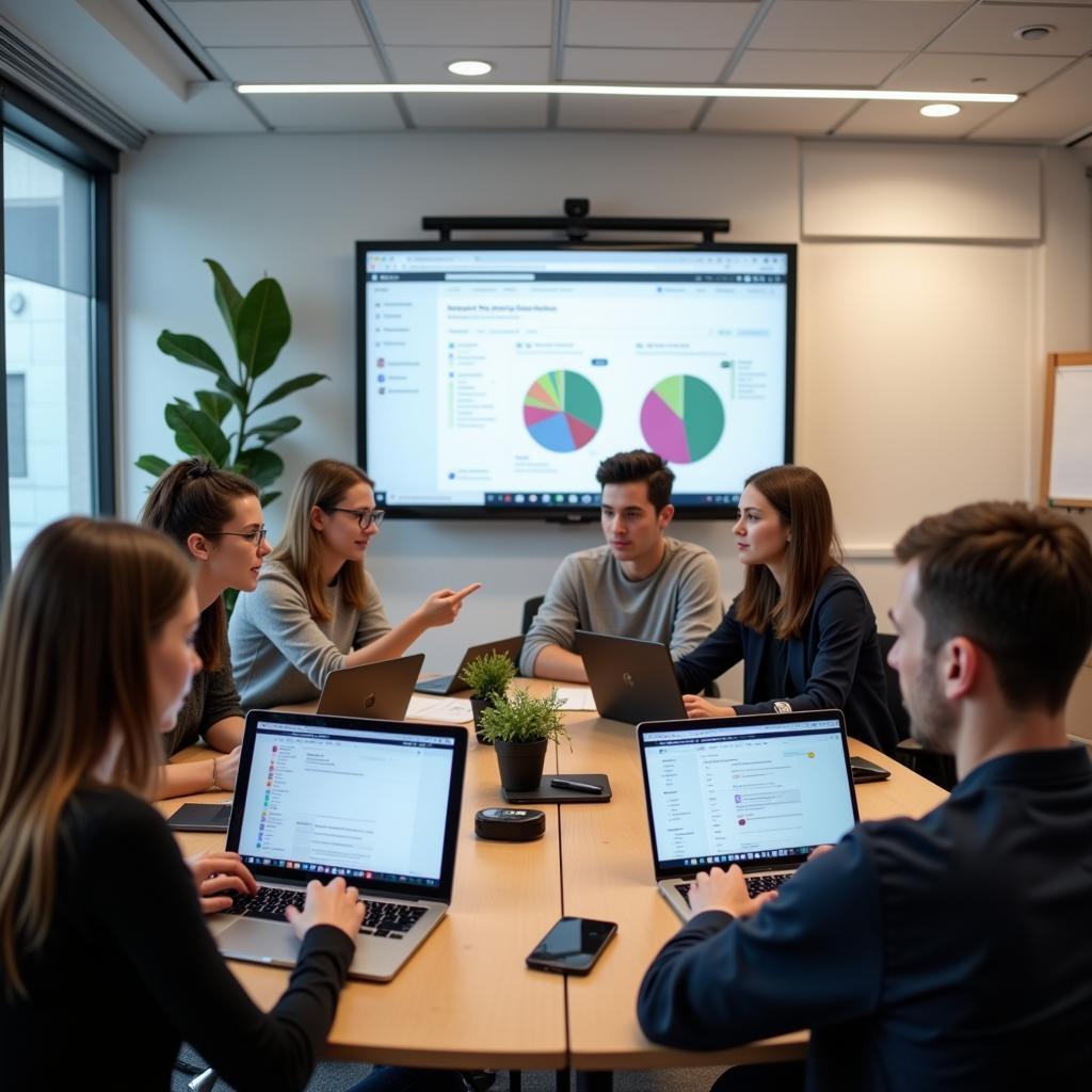 Modern classroom implementing blended learning approach