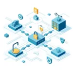 Blockchain technology enhancing financial transaction security through digital networks