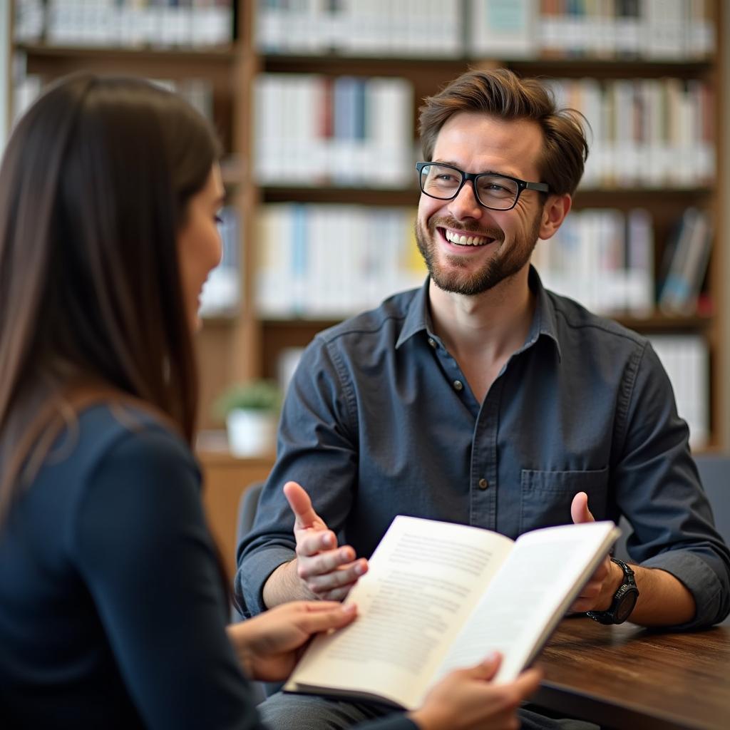 Candidate describing influential book during IELTS speaking test