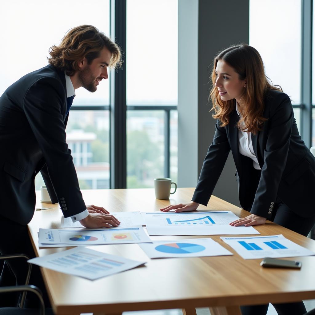 Professional discussing career transition plans with mentor