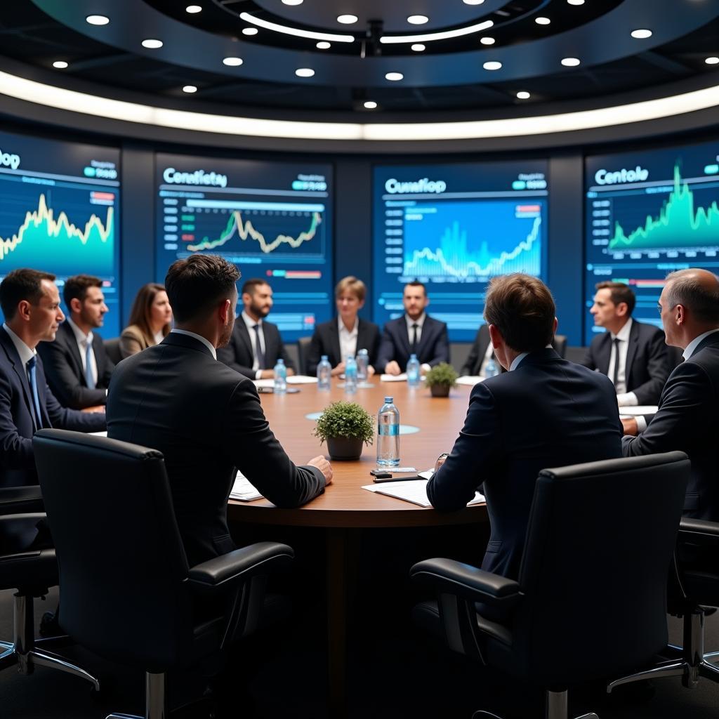 Central bank governors discussing monetary policy to control inflation