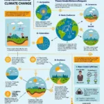 Climate change impacts on global weather systems showing extreme weather events