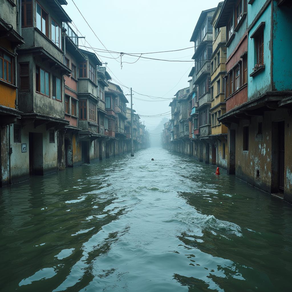 Rising sea levels threatening coastal infrastructure and communities