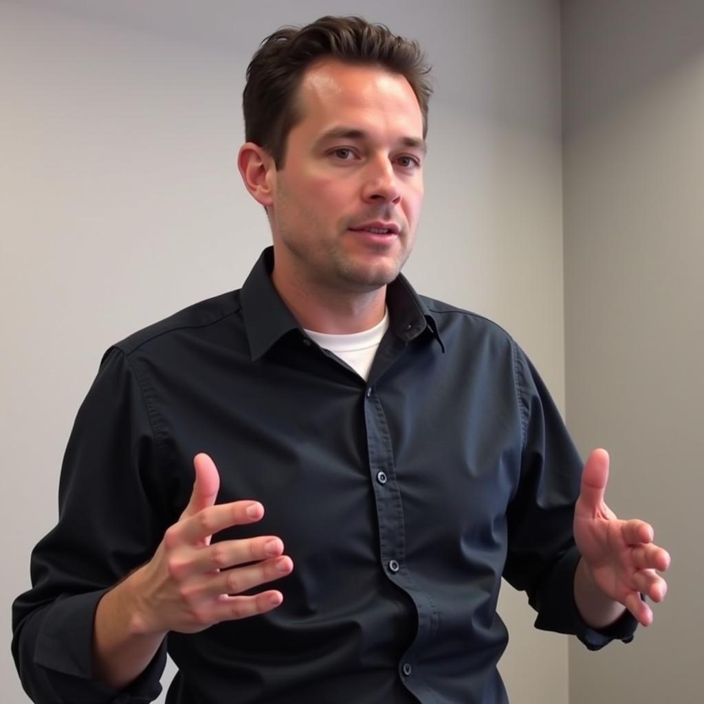 Professional Speaker Demonstrating Confident Body Language