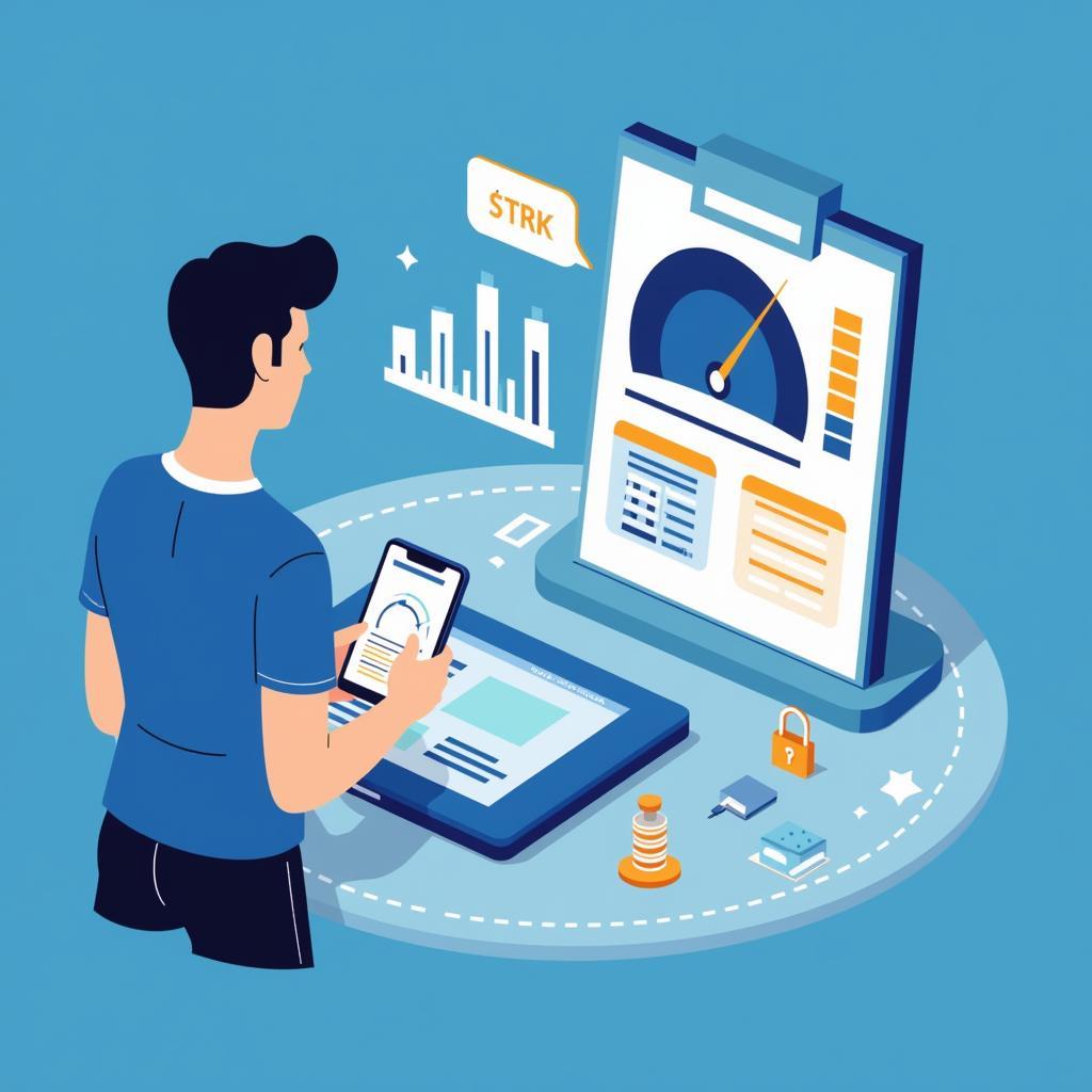 Credit monitoring and financial security concept illustration