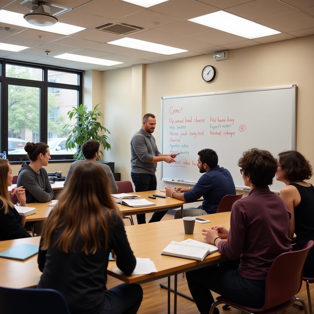Credit union workshop teaching financial literacy to community members