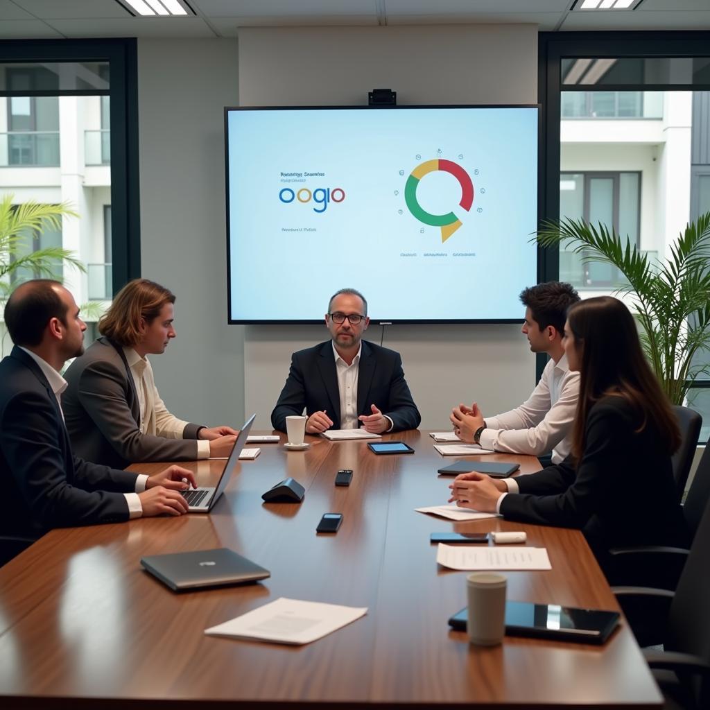 Global Business Meeting with Diverse Team Members