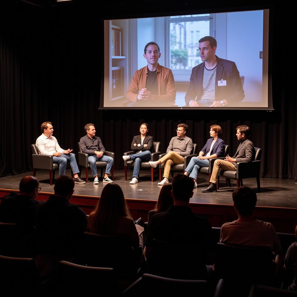Filmmakers and audiences engaging in cross-cultural dialogue at film festival