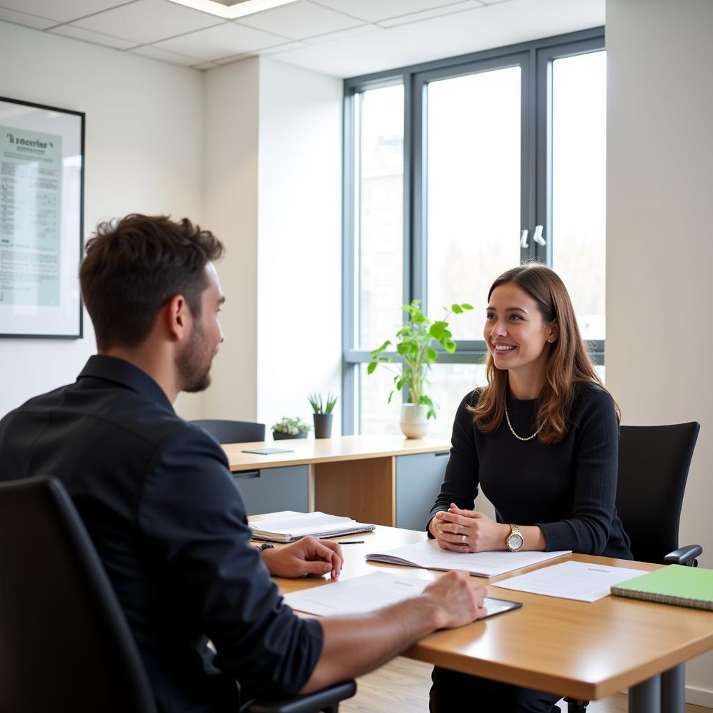 IELTS examiner interviewing candidate about daily routines