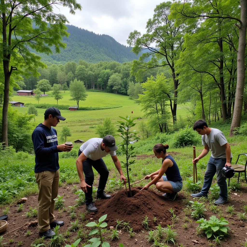 Environmental conservation efforts to combat deforestation and global warming