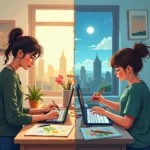 Digital technology transforming traditional art forms showing both positive and negative effects