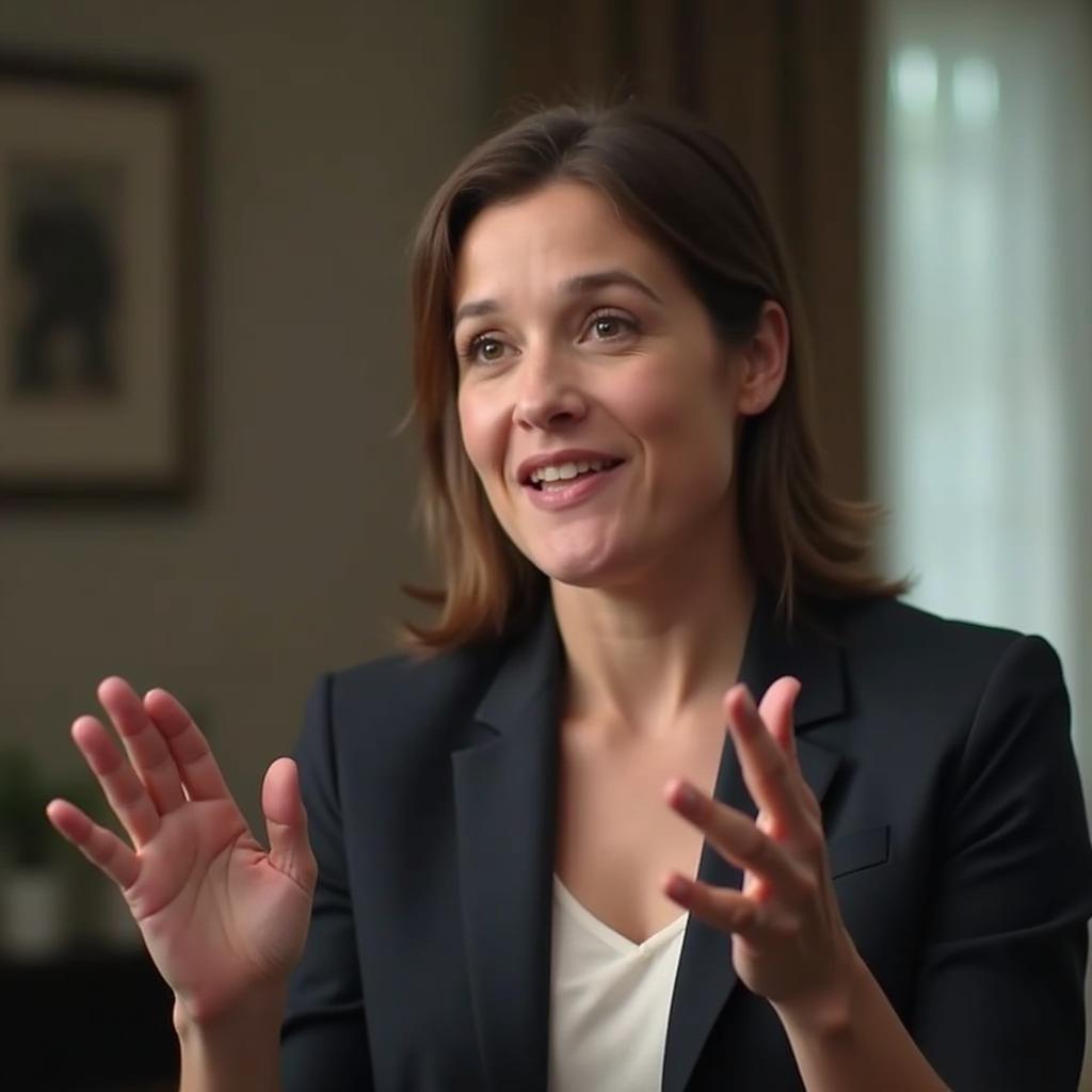Professional demonstrating diplomatic communication techniques