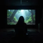 Viewer Watching Nature Documentary
