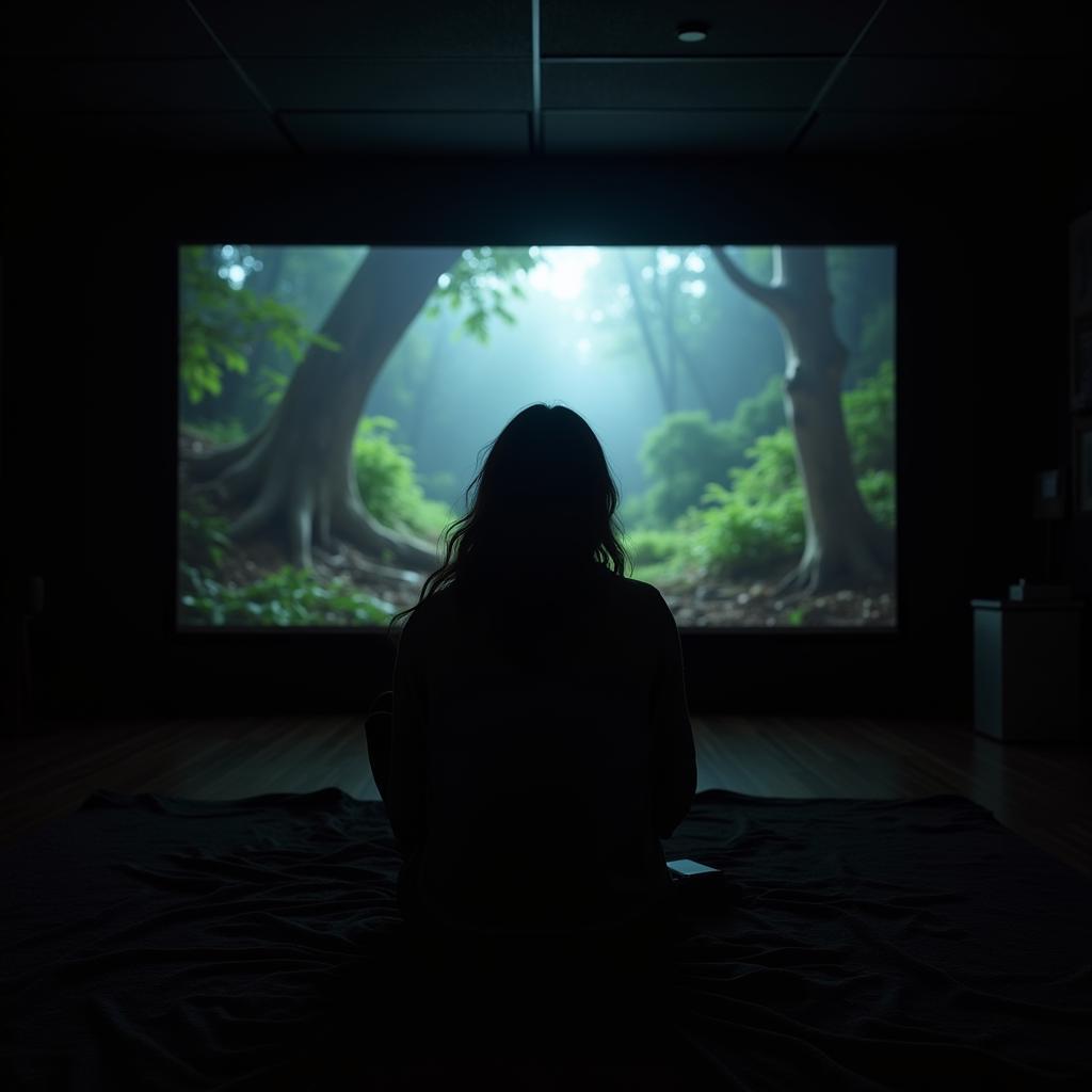 Viewer Watching Nature Documentary