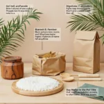 Eco-friendly packaging materials including biodegradable containers and reusable bags