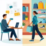Comparison between online shopping and traditional retail store experience