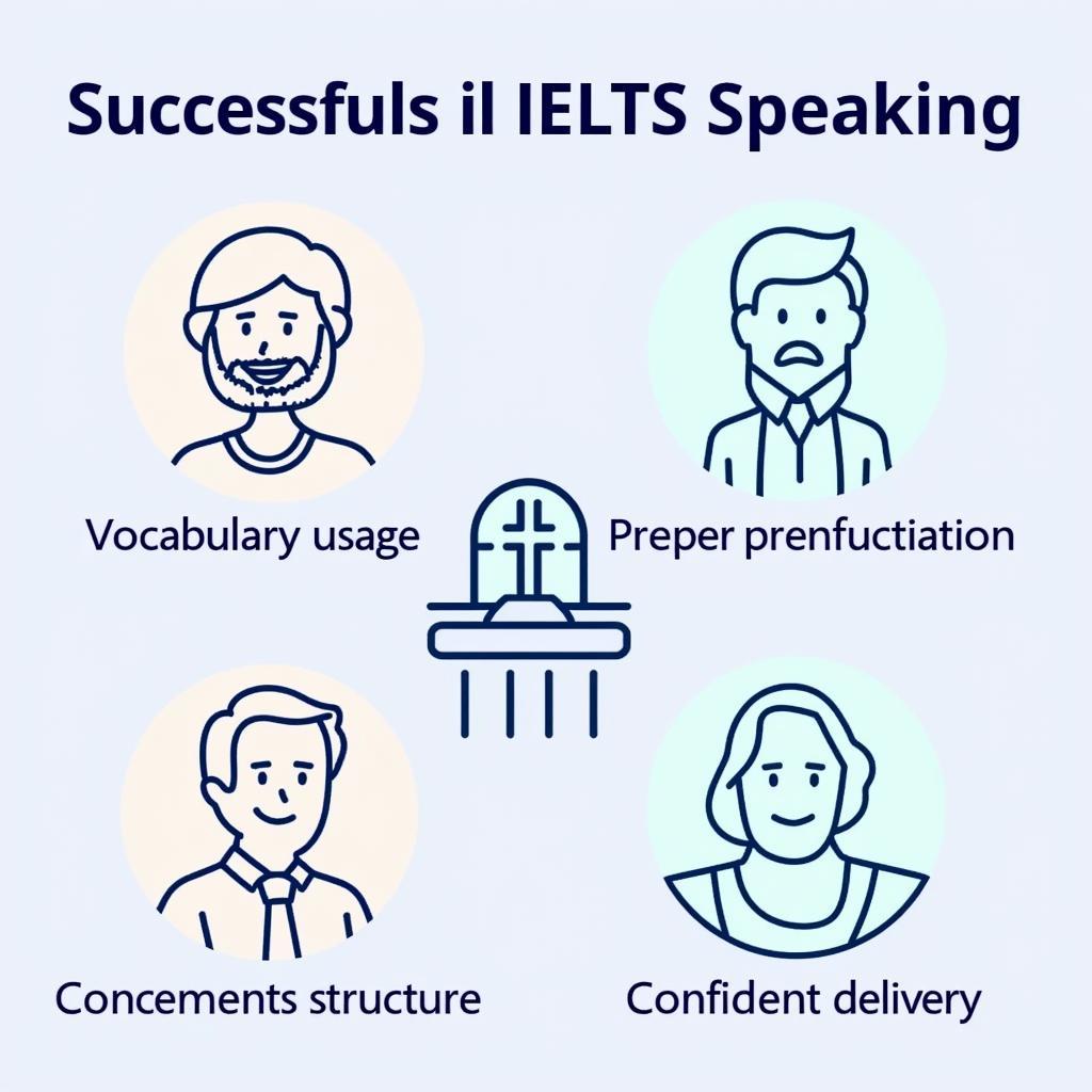 Visual representation of key speaking strategies for IELTS success