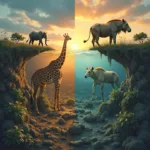 Two contrasting viewpoints on endangered species conservation depicted through visual metaphor