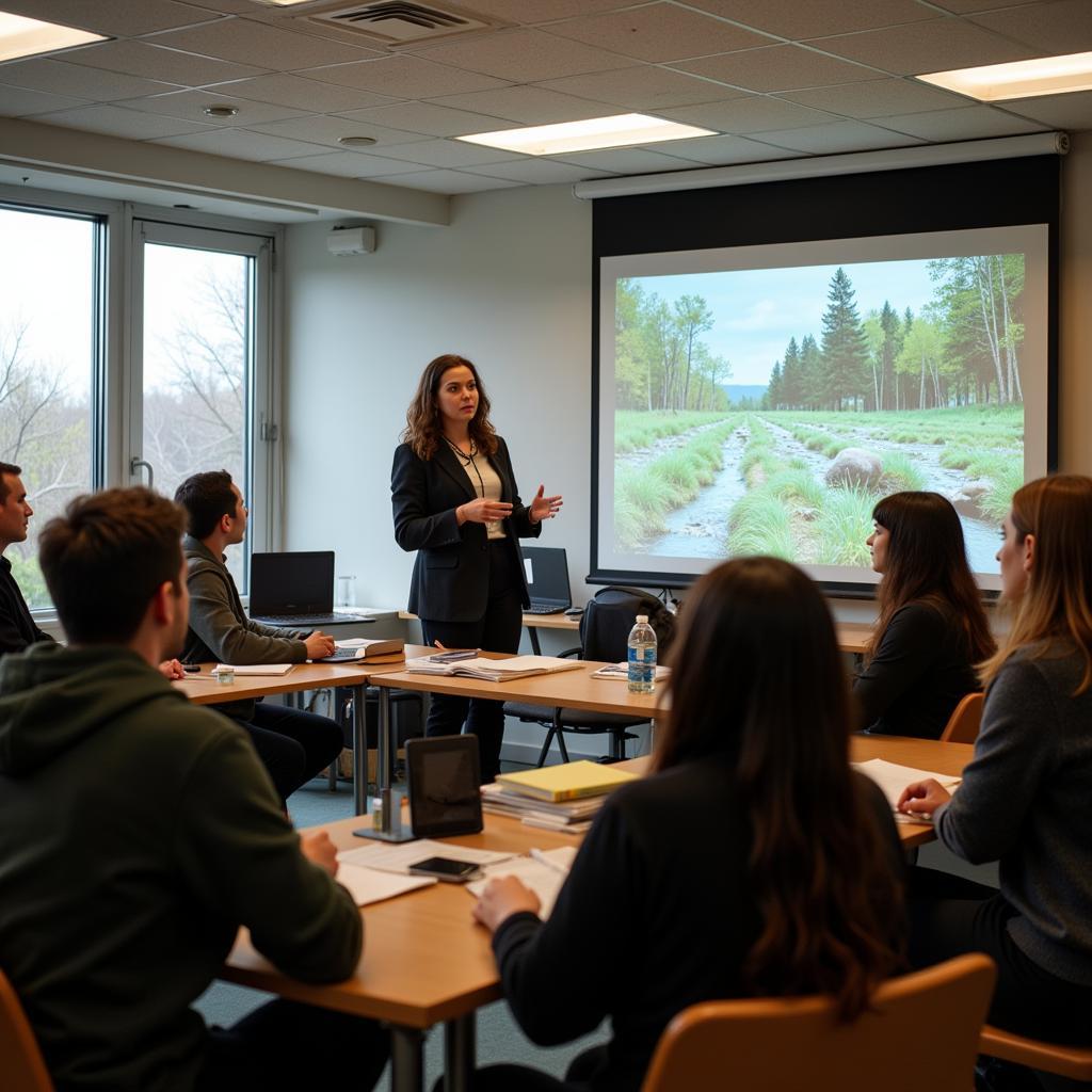 Environmental activist engaging with community members