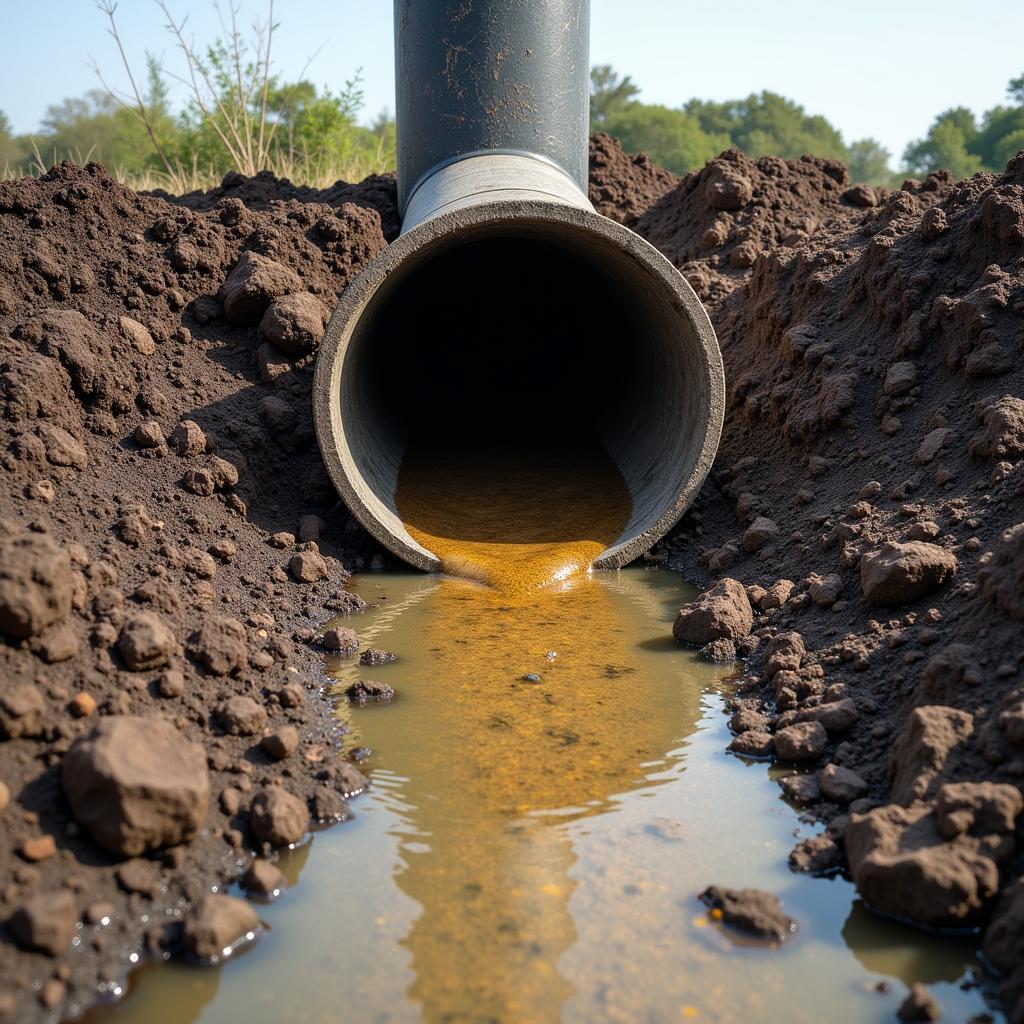 Landfill leachate contamination affecting surrounding soil and water resources