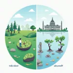Environmental responsibility debate between individual and institutional actions