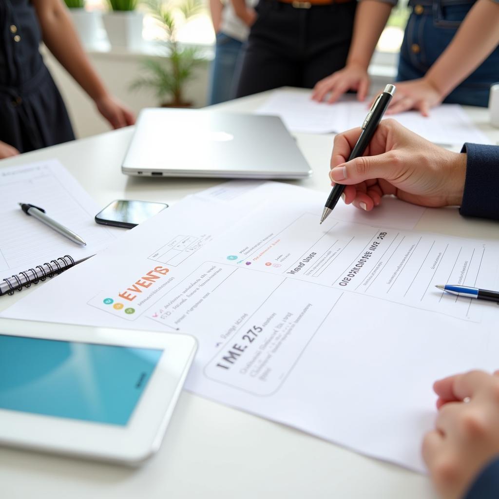 IELTS candidate explaining event planning approach