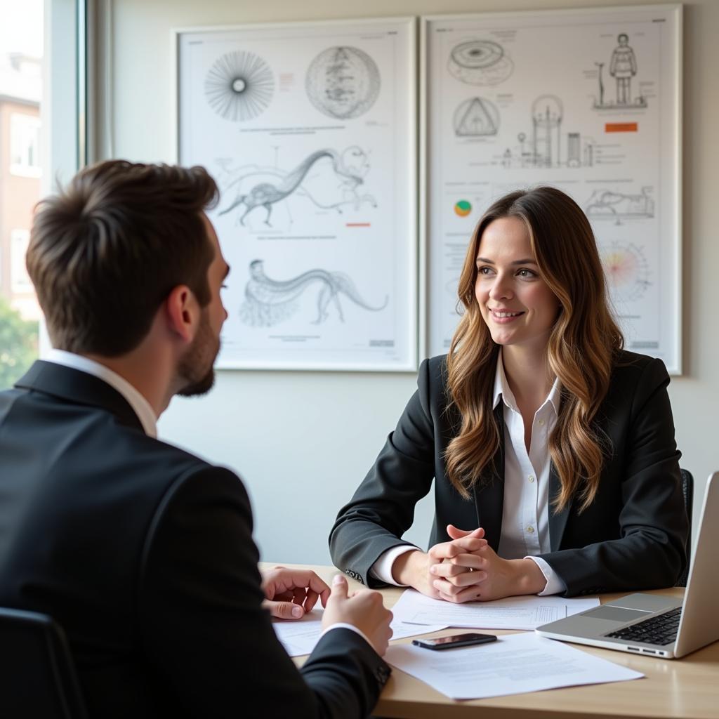 IELTS candidate discussing evolution topics with examiner