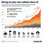 Statistical graph showing correlation between climate change and natural disasters