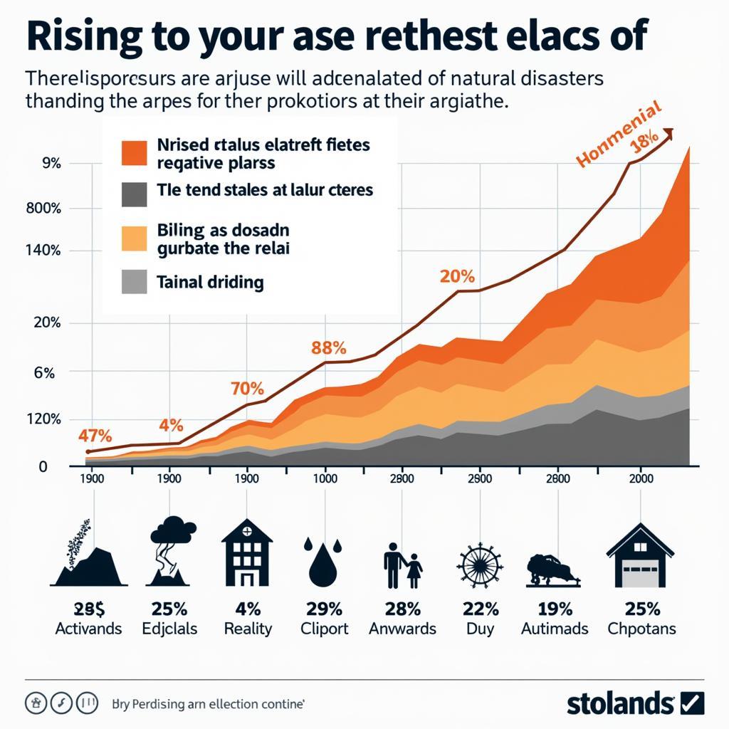 Statistical graph showing correlation between climate change and natural disasters