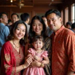 Family members participating in traditional ceremony