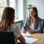 IELTS examiner listening to candidate describing family trip