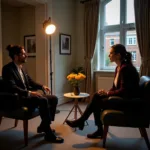 IELTS candidate discussing favorite flowers with examiner