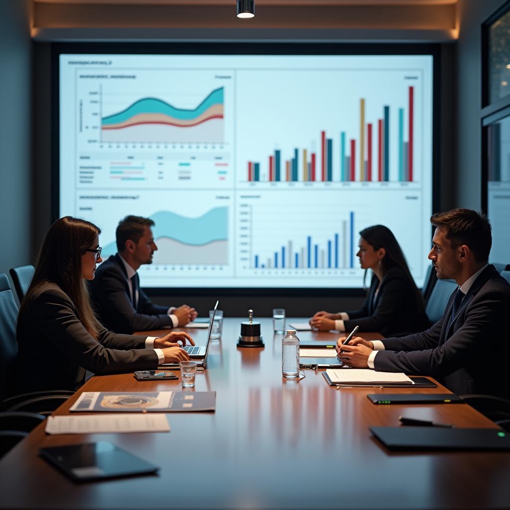 Banking professionals discussing financial regulations and economic growth